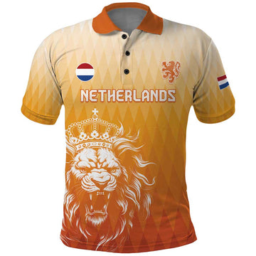 Custom Netherlands 2024 Football Polo Shirt Go Champions Oranje Lions LT05