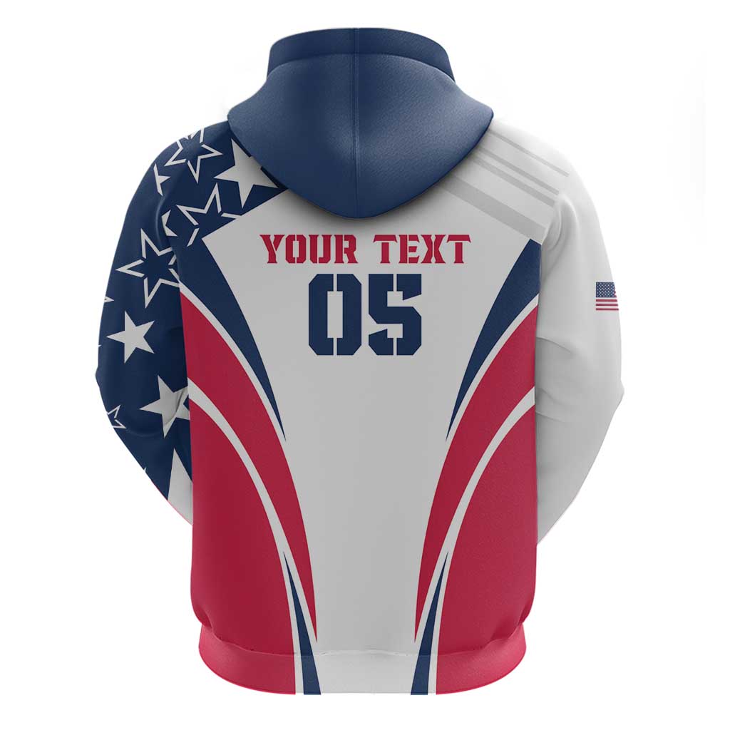 Custom USA Rugby 2024 Hoodie Eagles Reigns Supreme White Version LT05