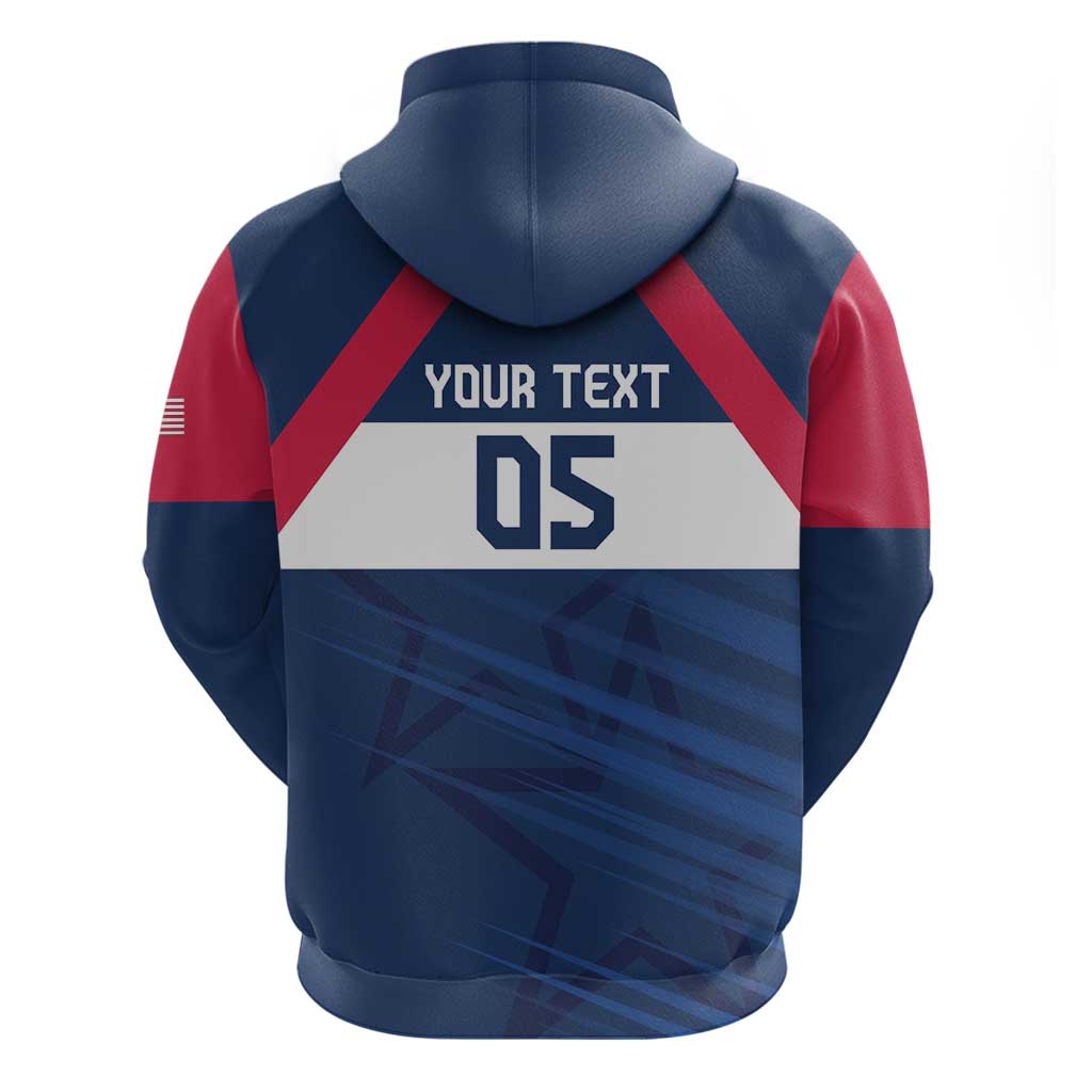 Custom USA Rugby 2024 Hoodie Eagles Reigns Supreme Blue Version LT05