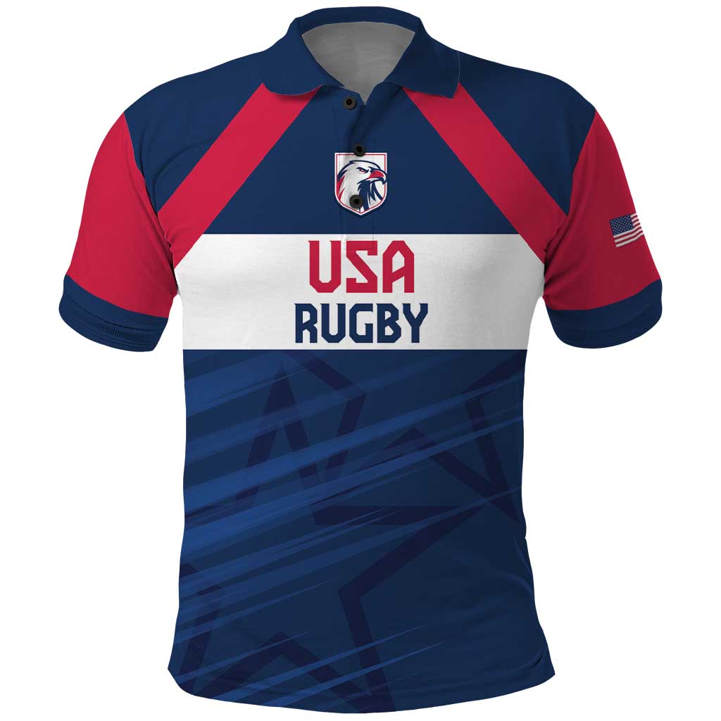 Custom USA Rugby 2024 Polo Shirt Eagles Reigns Supreme Blue Version LT05