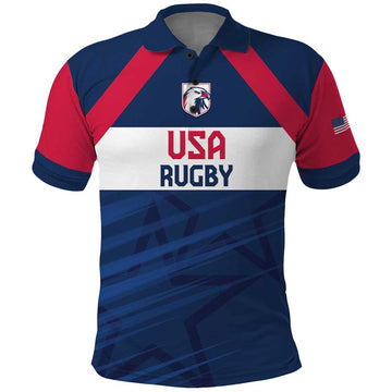 Custom USA Rugby 2024 Polo Shirt Eagles Reigns Supreme Blue Version LT05