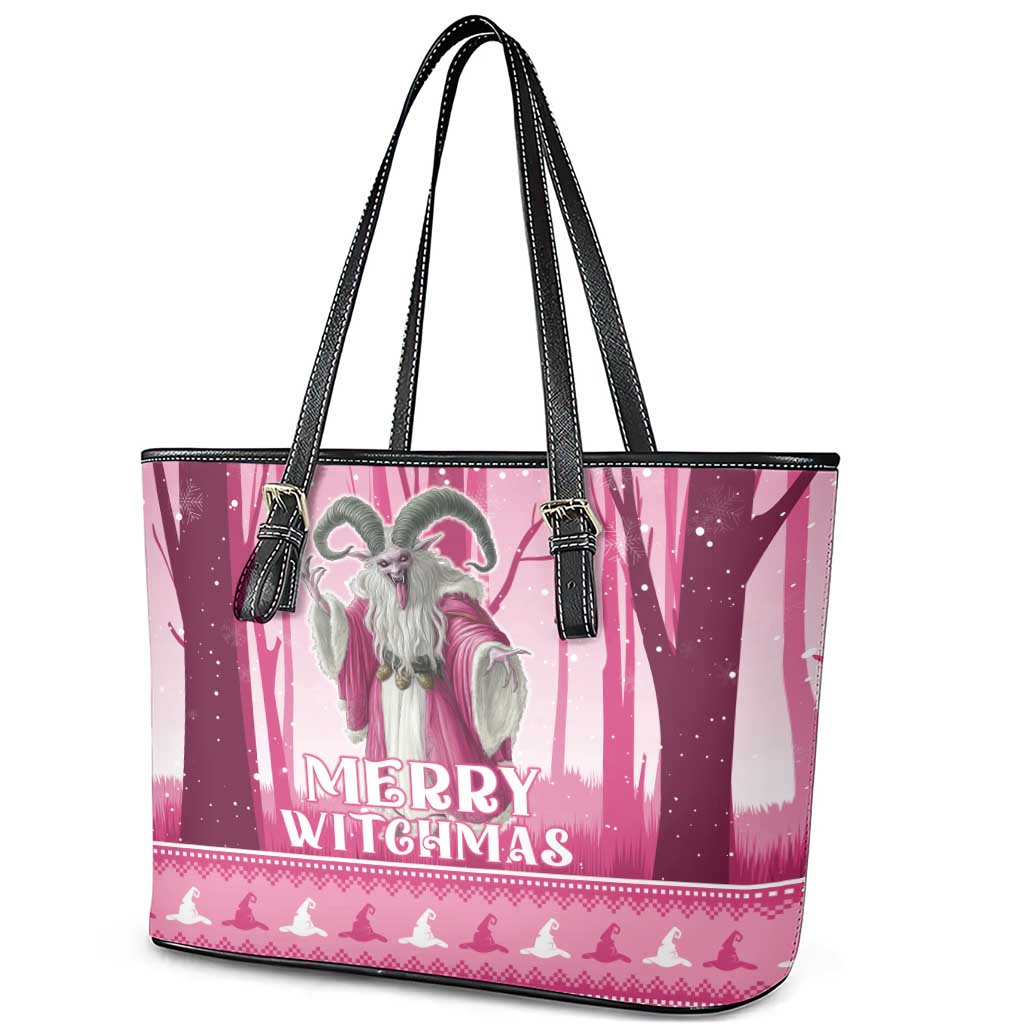 Christmas Naughty Witch Leather Tote Bag Merry Witchmas LT05