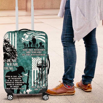 Veteran PTSD Luggage Cover Not A Sign Of Weakness It Is Earned By Doing What Others Fear LT05