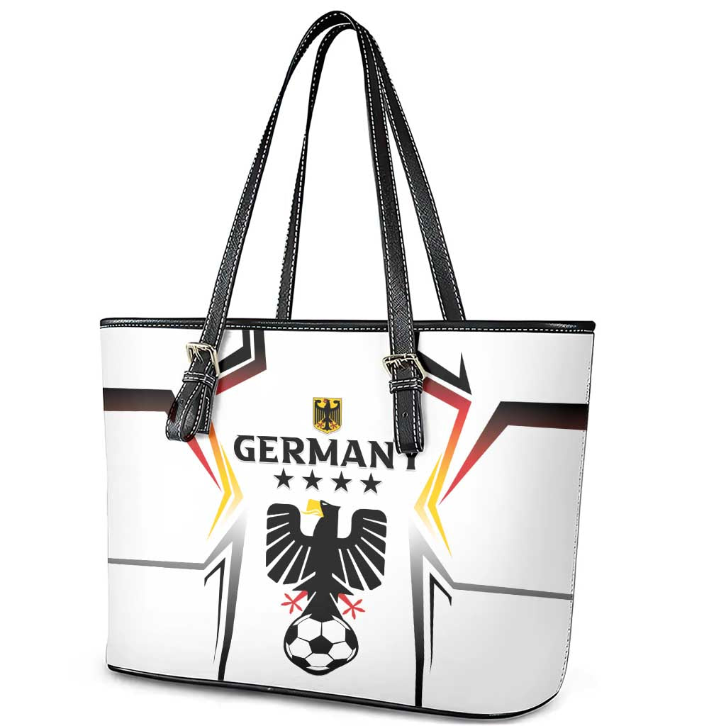 Germany 2024 Football Leather Tote Bag Go Champions Nationalelf White Version LT05