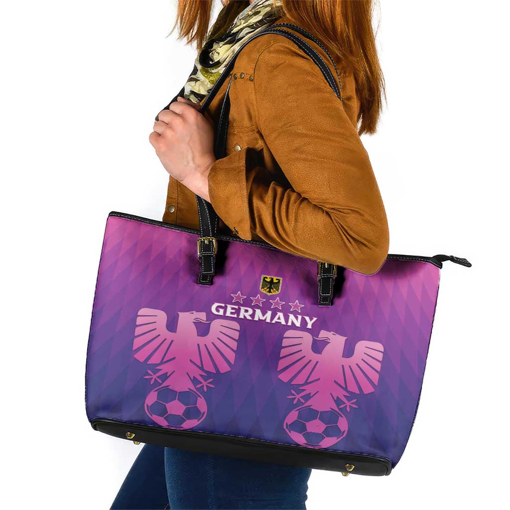 Germany 2024 Football Leather Tote Bag Go Champions Nationalelf Pink Version LT05