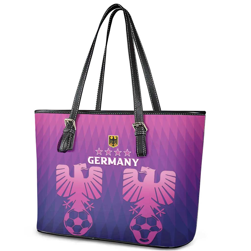 Germany 2024 Football Leather Tote Bag Go Champions Nationalelf Pink Version LT05