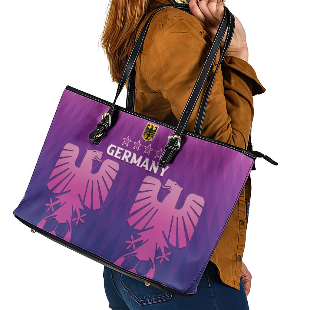 Germany 2024 Football Leather Tote Bag Go Champions Nationalelf Pink Version LT05