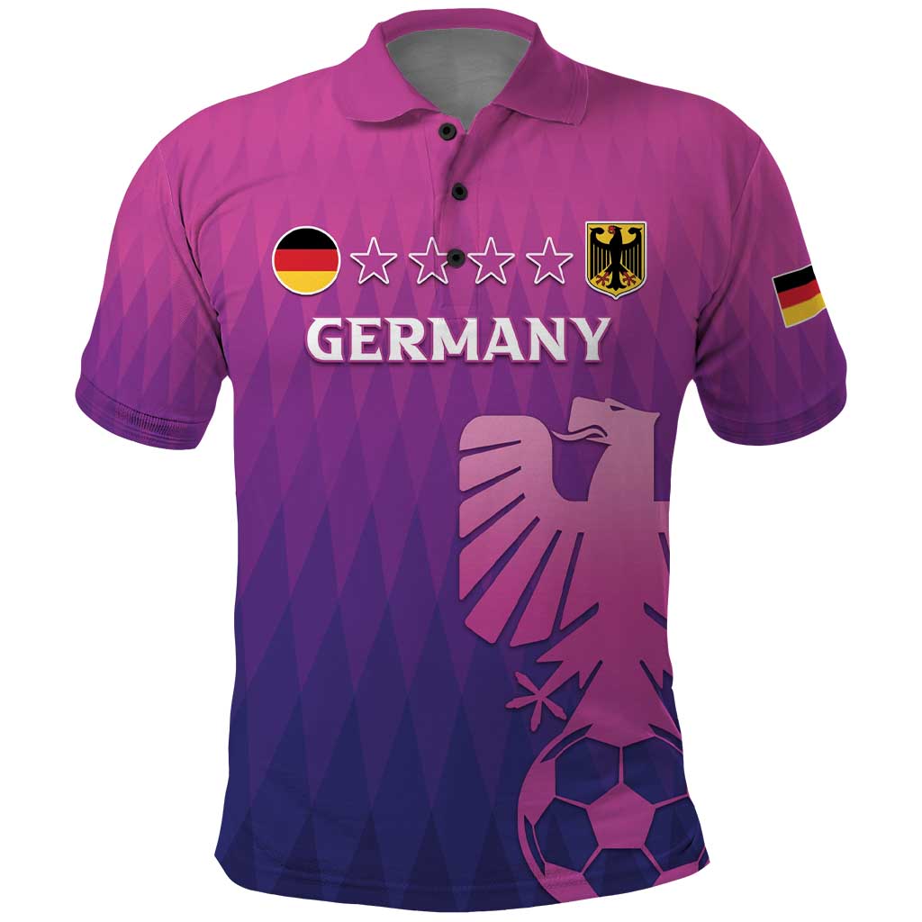 Custom Germany 2024 Football Polo Shirt Go Champions Nationalelf Pink Version LT05