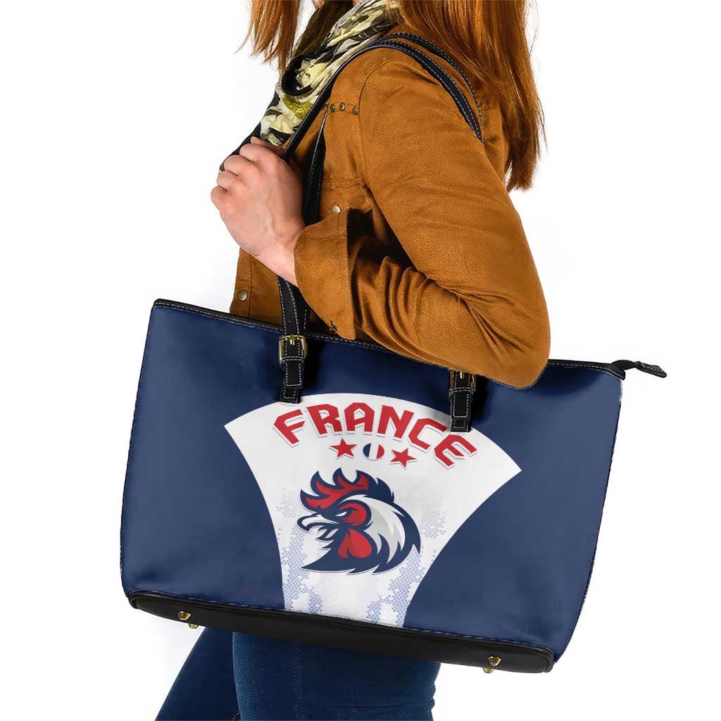 France 2024 Football Leather Tote Bag Go Champions Les Bleus LT05
