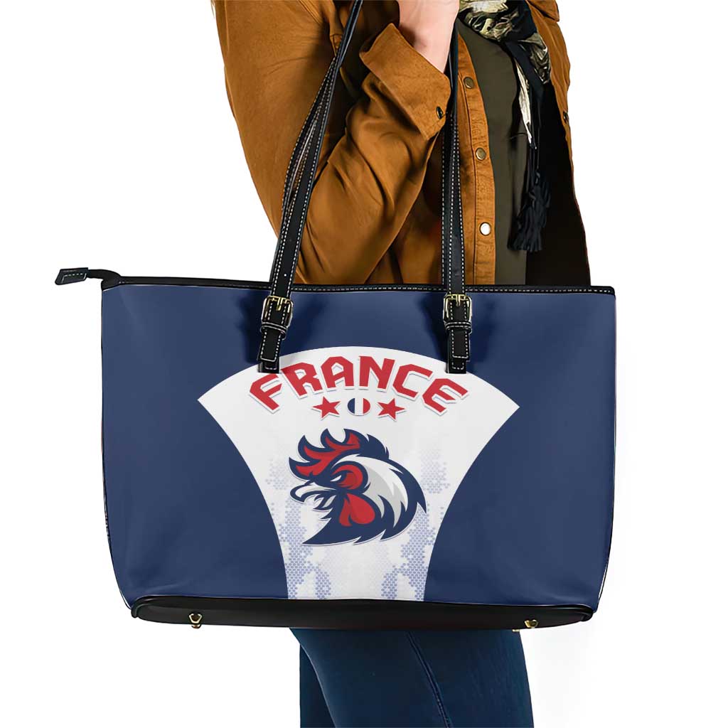 France 2024 Football Leather Tote Bag Go Champions Les Bleus LT05