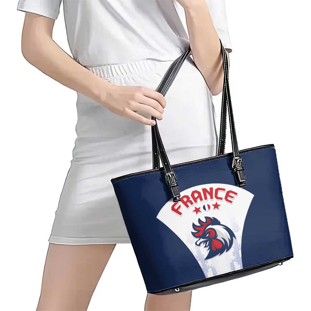 France 2024 Football Leather Tote Bag Go Champions Les Bleus LT05