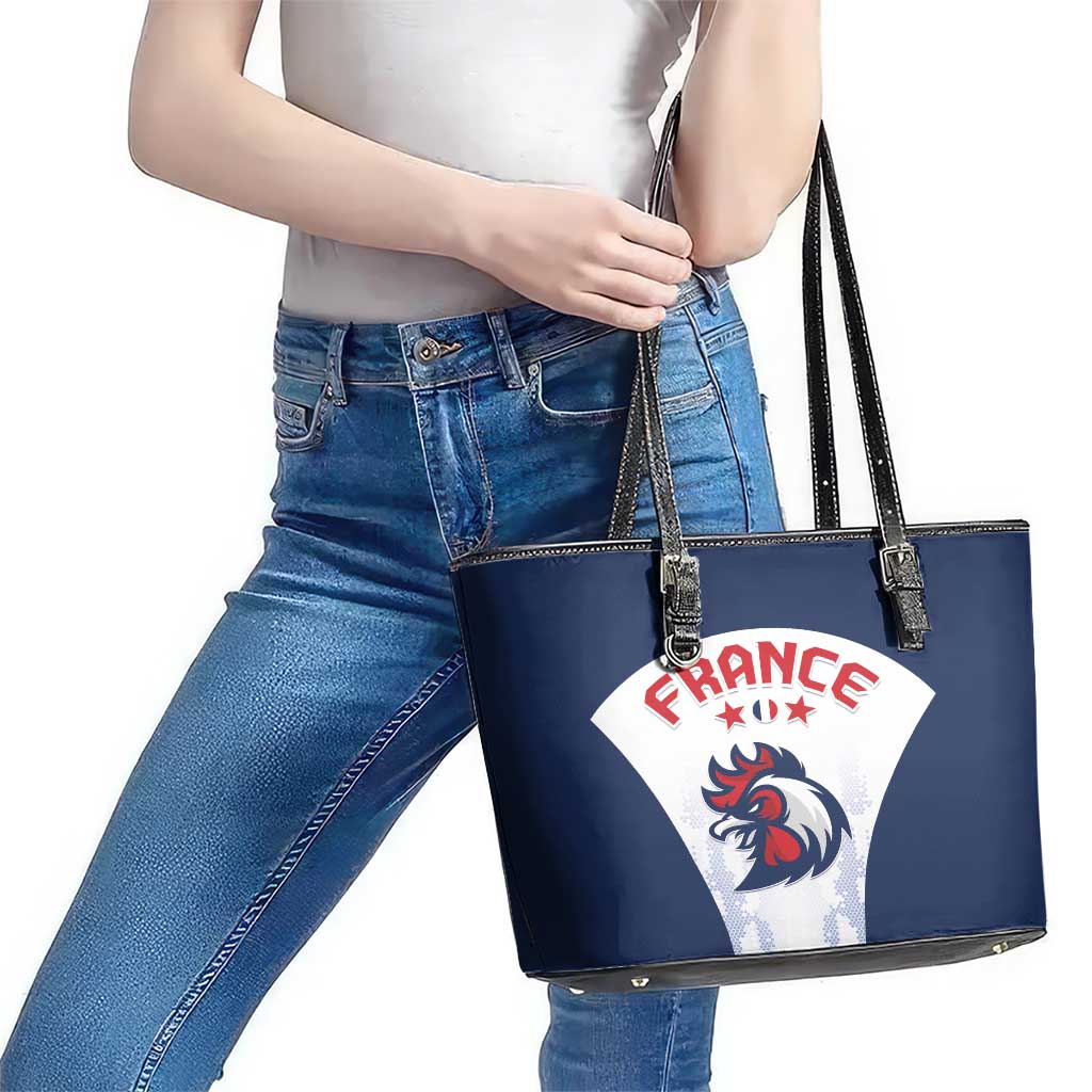 France 2024 Football Leather Tote Bag Go Champions Les Bleus LT05