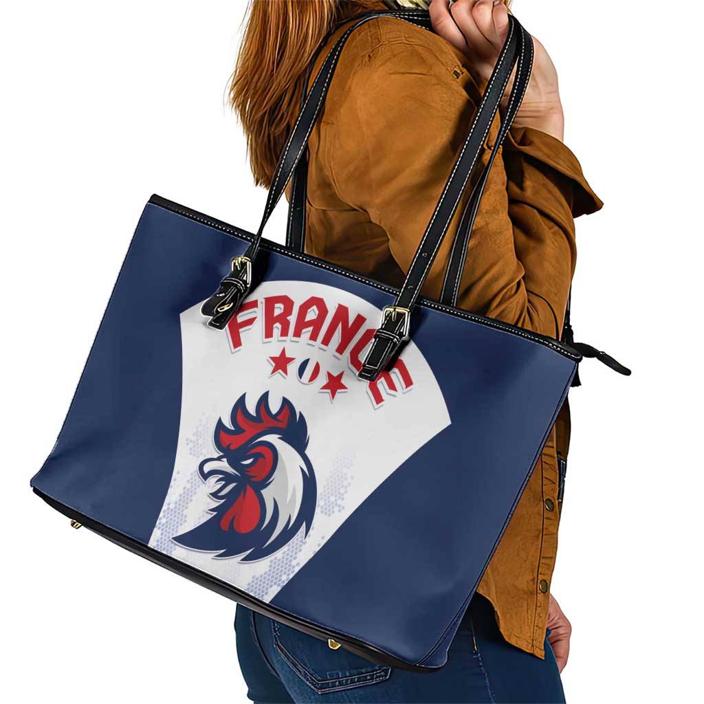 France 2024 Football Leather Tote Bag Go Champions Les Bleus LT05