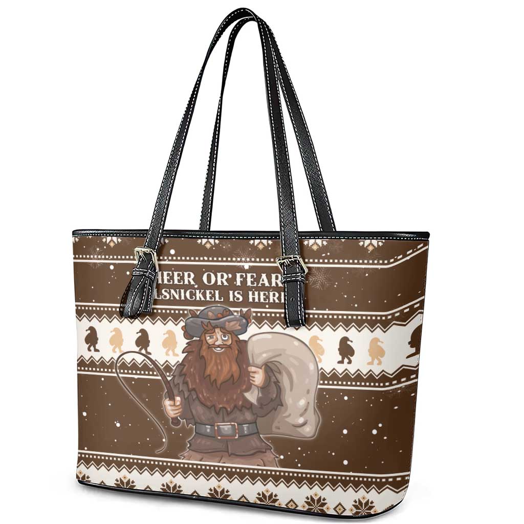 Funny Christmas Belsnickel Leather Tote Bag Impish Or Admirable LT05