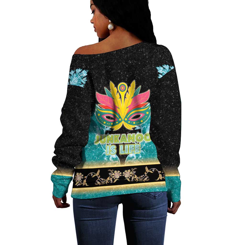 Afro Bahamians Junkanoo Off Shoulder Sweater Junkanoo Is Life LT05