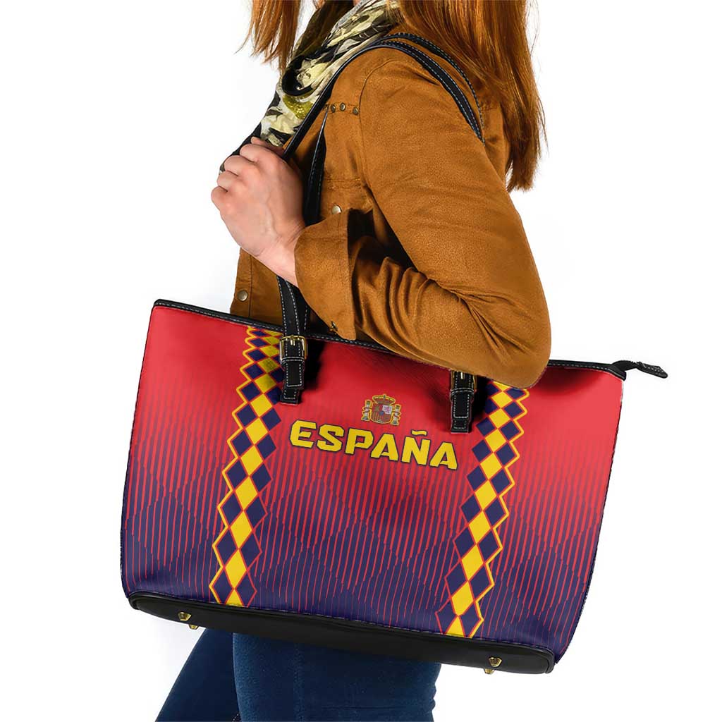 Spain 2024 Football Leather Tote Bag Go Champions La Roja Simple Style LT05