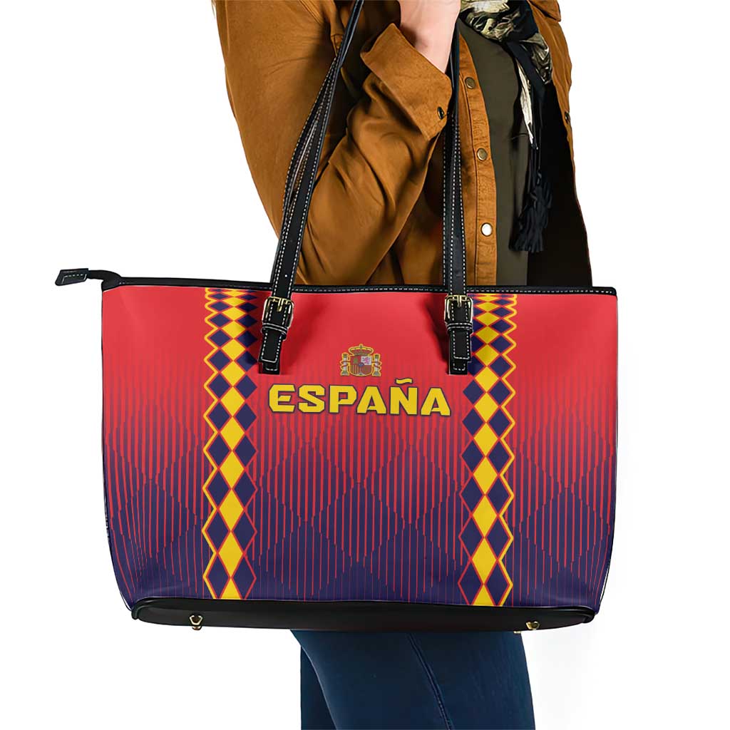 Spain 2024 Football Leather Tote Bag Go Champions La Roja Simple Style LT05
