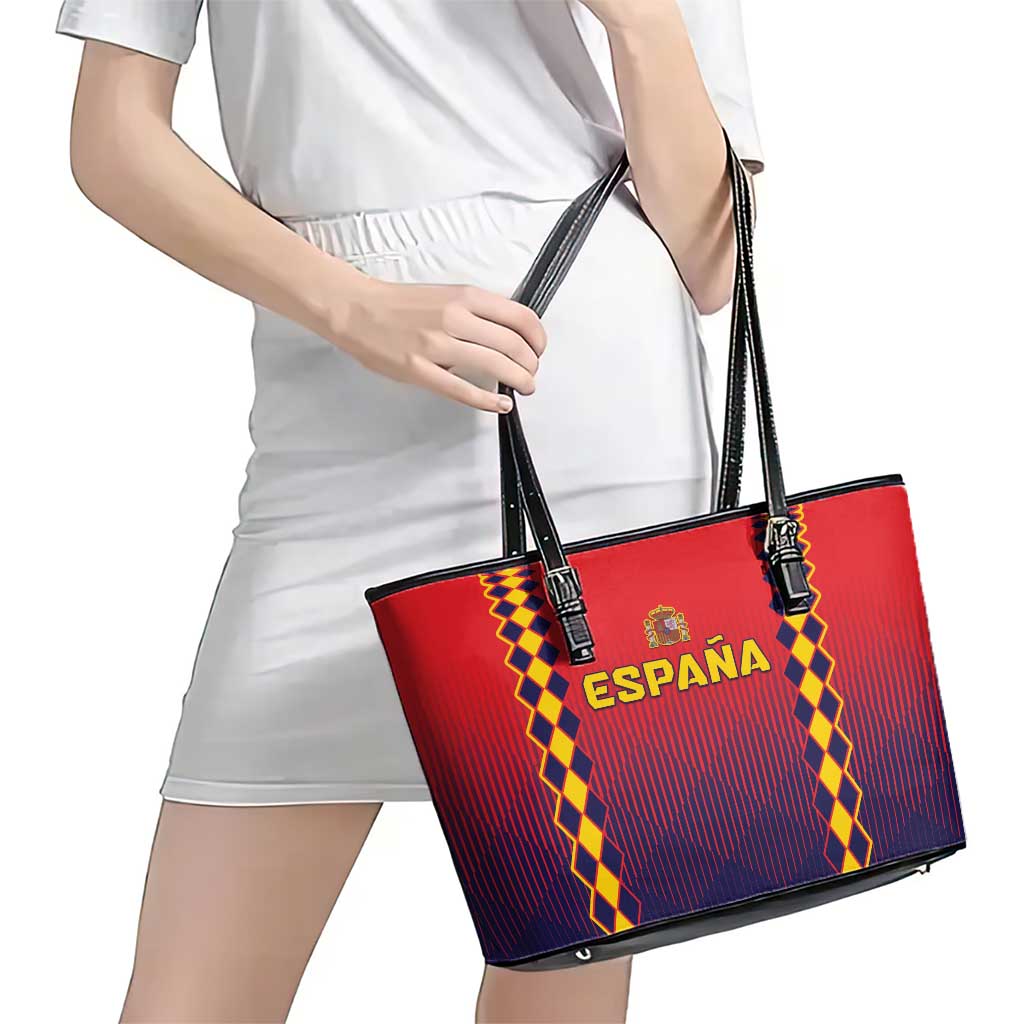 Spain 2024 Football Leather Tote Bag Go Champions La Roja Simple Style LT05