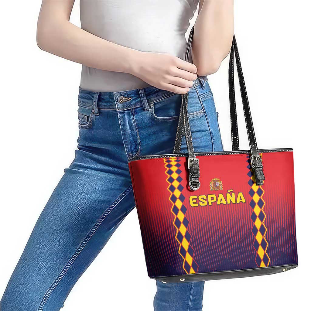 Spain 2024 Football Leather Tote Bag Go Champions La Roja Simple Style LT05