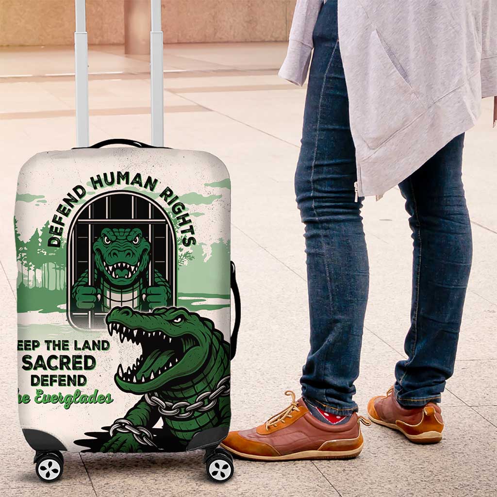 Alligator Alcatraz Defend Human Rights Luggage Cover Defend The Everglades LT05