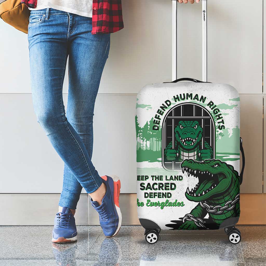 Alligator Alcatraz Defend Human Rights Luggage Cover Defend The Everglades LT05