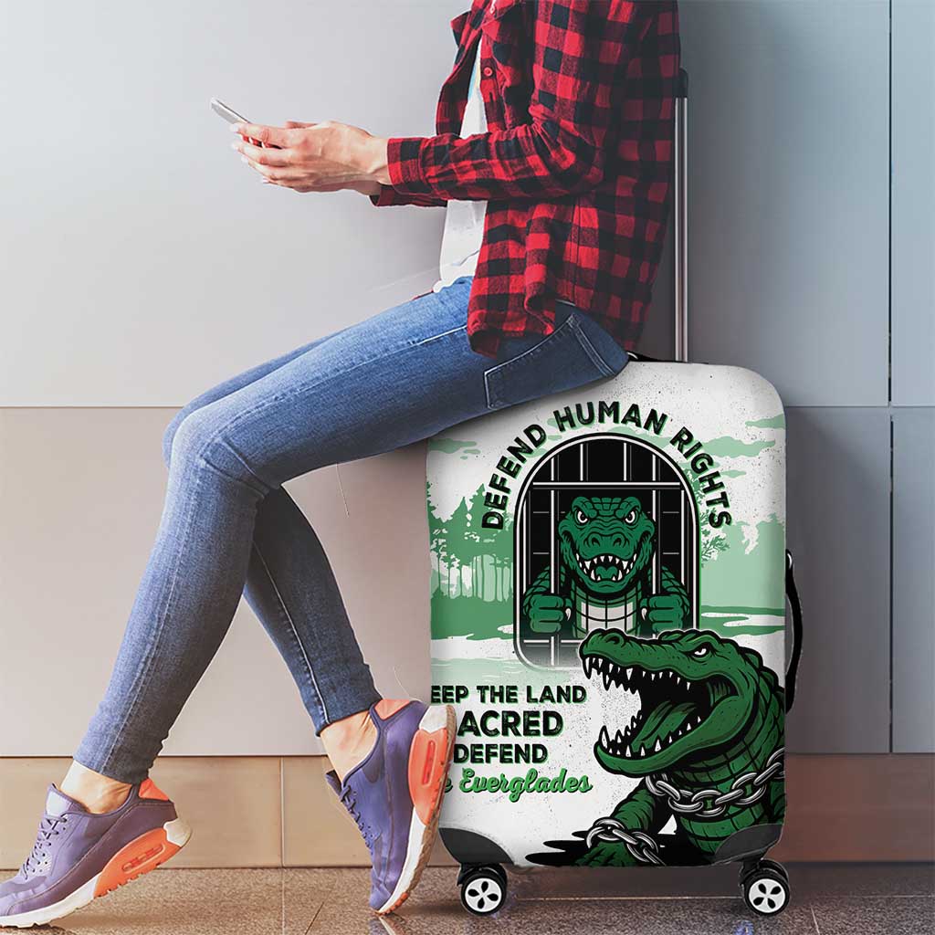 Alligator Alcatraz Defend Human Rights Luggage Cover Defend The Everglades LT05