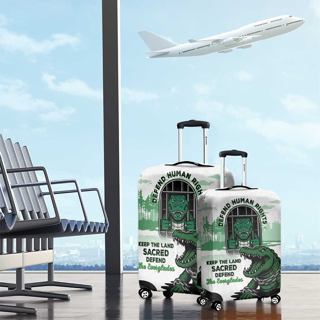 Alligator Alcatraz Defend Human Rights Luggage Cover Defend The Everglades LT05