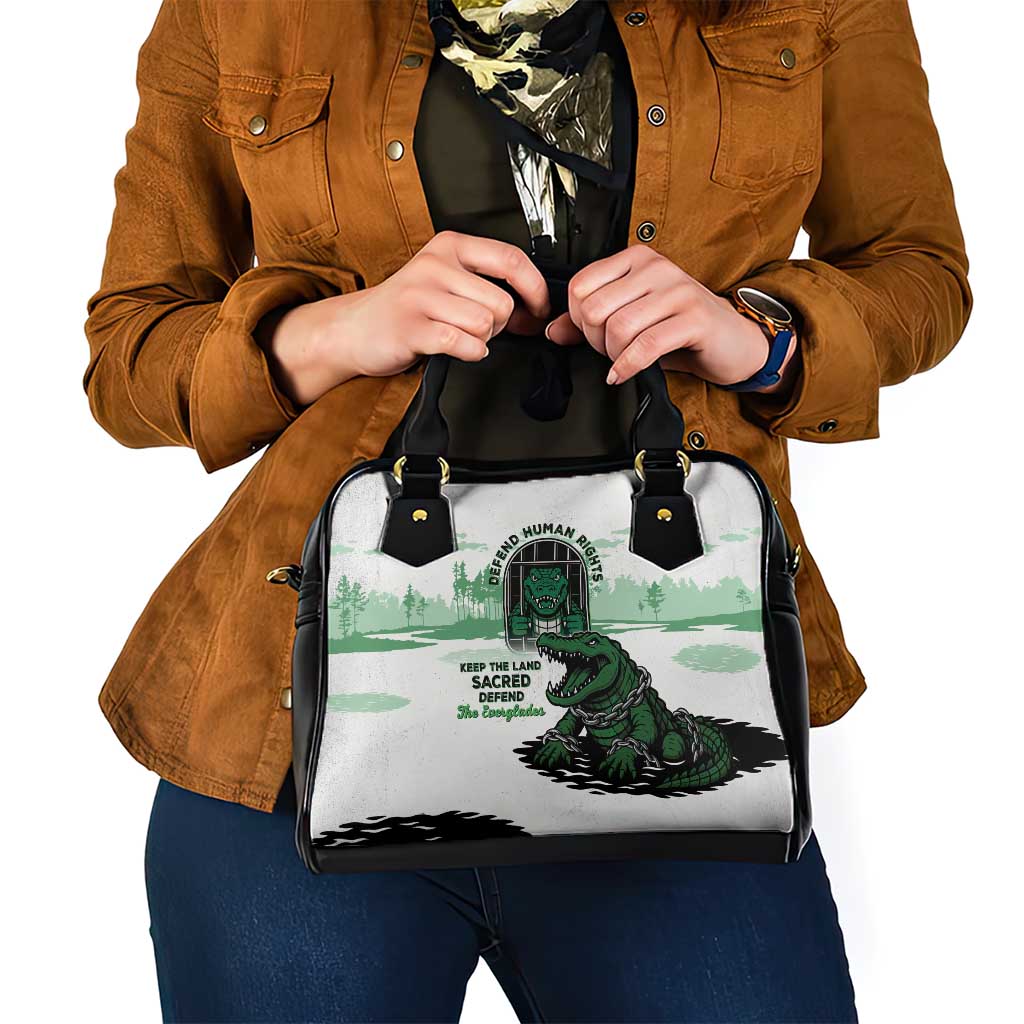 Alligator Alcatraz Defend Human Rights Shoulder Handbag Defend The Everglades LT05