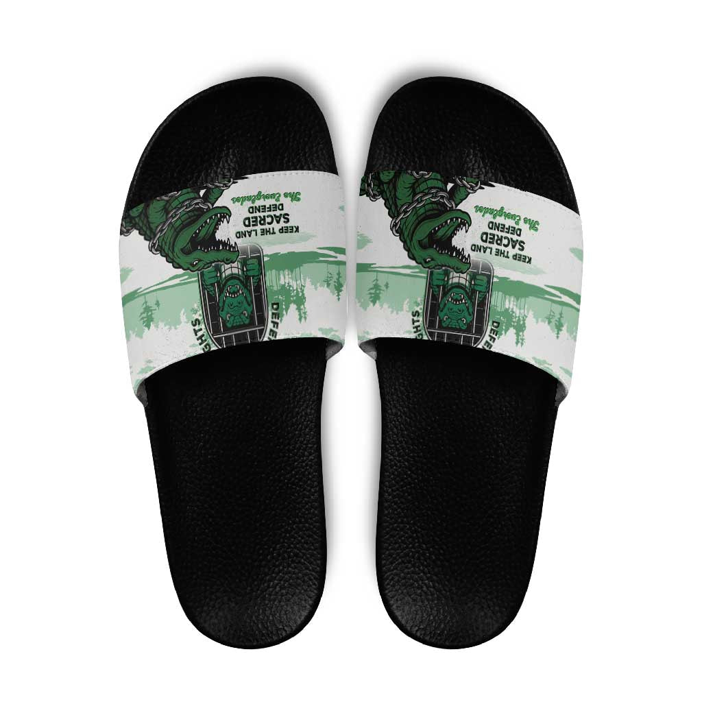 Alligator Alcatraz Defend Human Rights Slide Sandals Defend The Everglades LT05