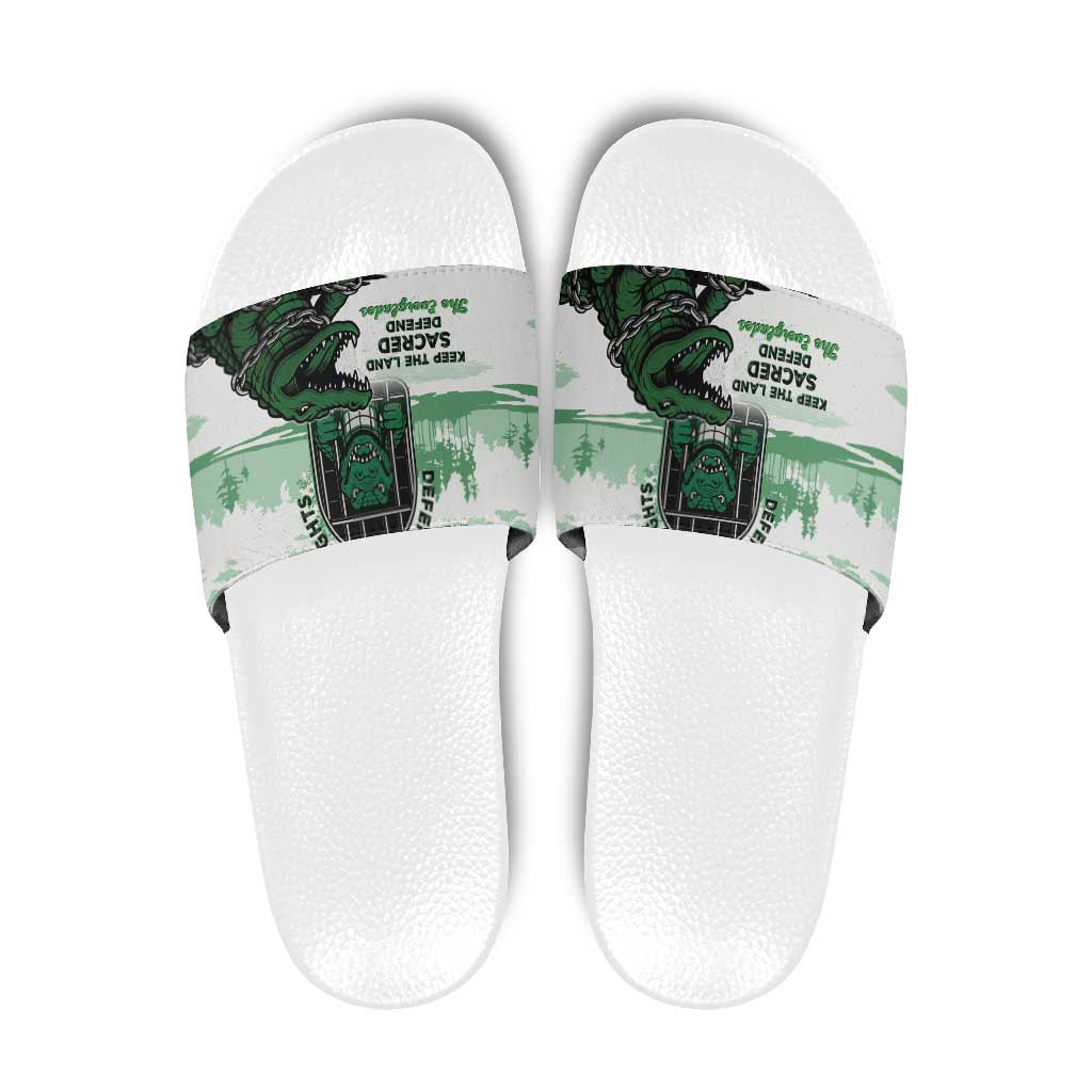 Alligator Alcatraz Defend Human Rights Slide Sandals Defend The Everglades LT05