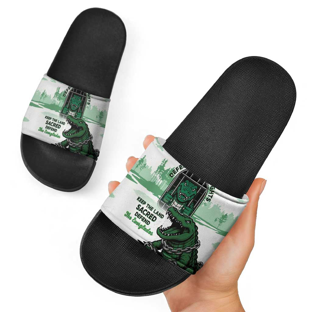 Alligator Alcatraz Defend Human Rights Slide Sandals Defend The Everglades LT05