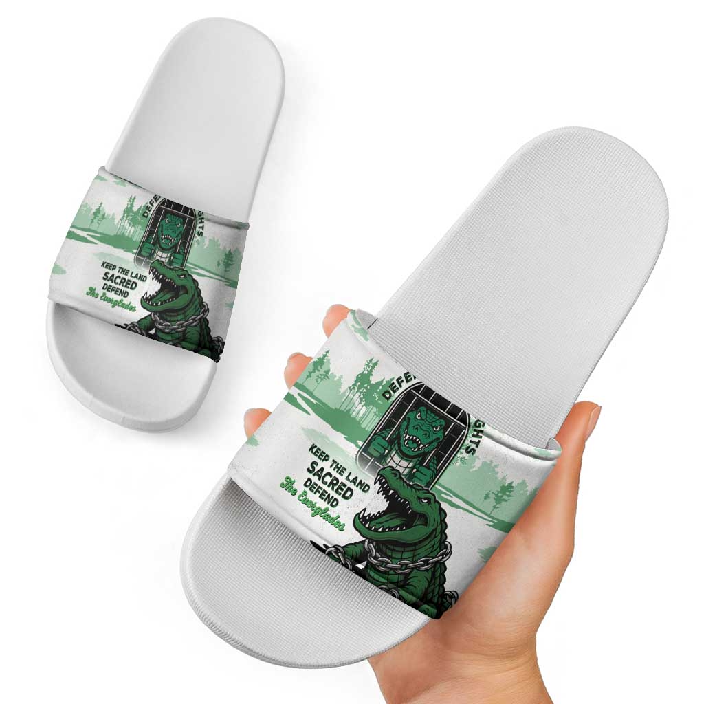 Alligator Alcatraz Defend Human Rights Slide Sandals Defend The Everglades LT05