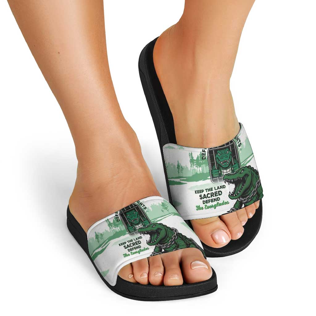 Alligator Alcatraz Defend Human Rights Slide Sandals Defend The Everglades LT05