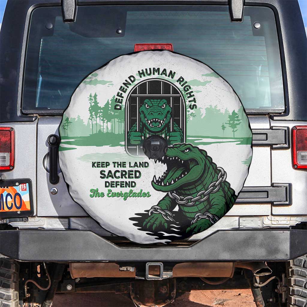Alligator Alcatraz Defend Human Rights Spare Tire Cover Defend The Everglades LT05