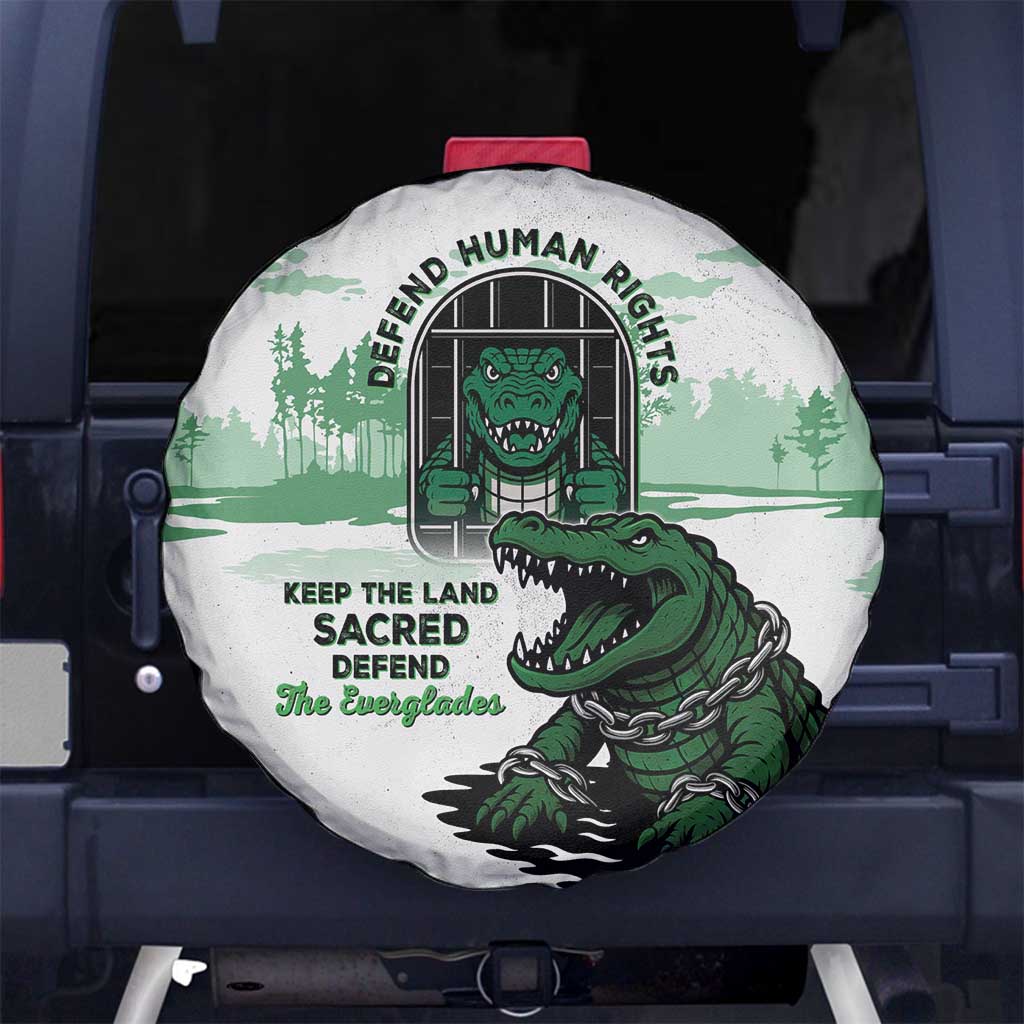 Alligator Alcatraz Defend Human Rights Spare Tire Cover Defend The Everglades LT05