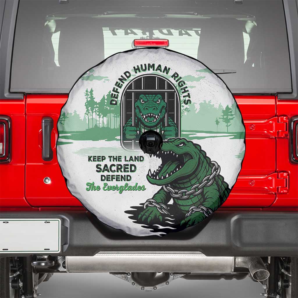 Alligator Alcatraz Defend Human Rights Spare Tire Cover Defend The Everglades LT05