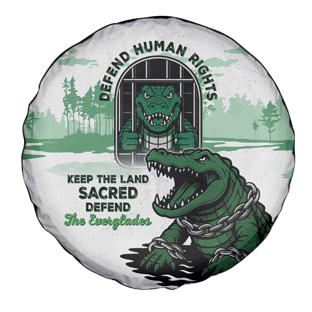 Alligator Alcatraz Defend Human Rights Spare Tire Cover Defend The Everglades LT05