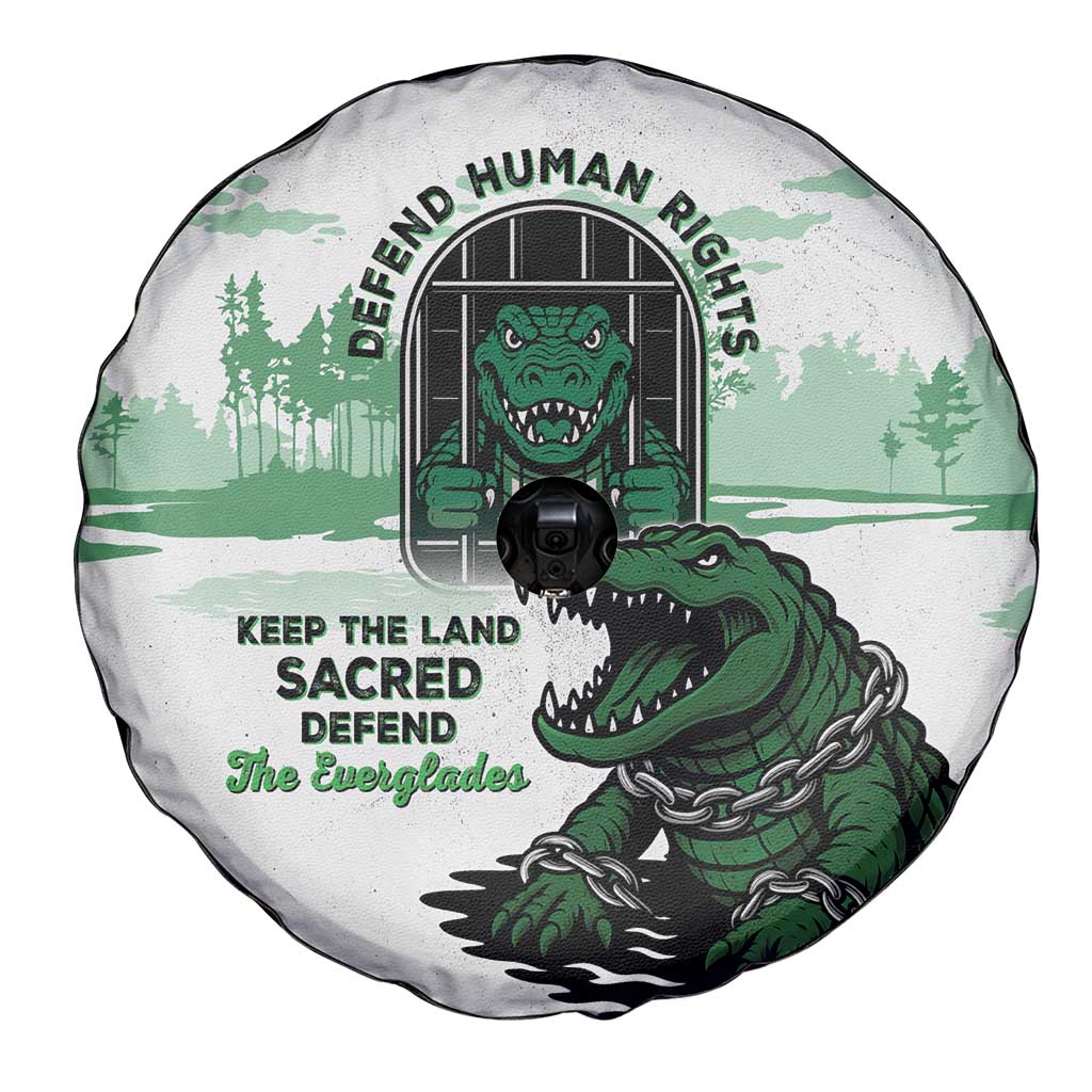 Alligator Alcatraz Defend Human Rights Spare Tire Cover Defend The Everglades LT05