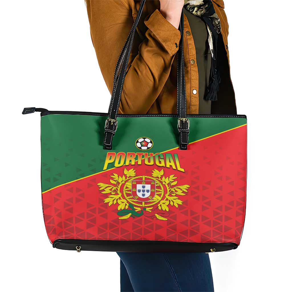 Portugal 2024 Football Leather Tote Bag Go Champions A Selecao das Quinas LT05