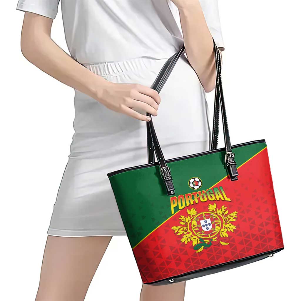 Portugal 2024 Football Leather Tote Bag Go Champions A Selecao das Quinas LT05
