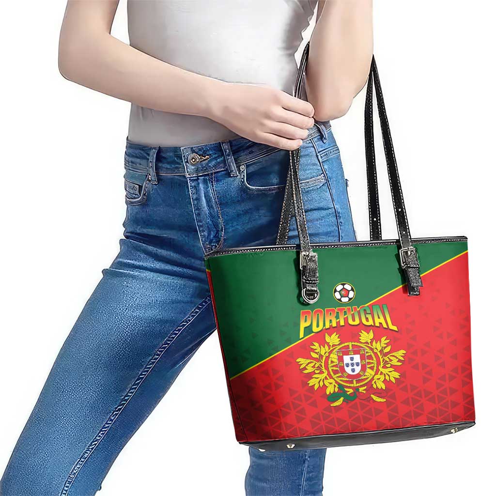 Portugal 2024 Football Leather Tote Bag Go Champions A Selecao das Quinas LT05