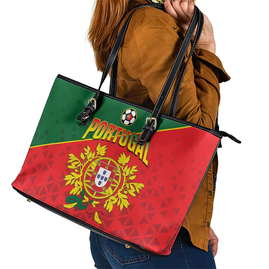 Portugal 2024 Football Leather Tote Bag Go Champions A Selecao das Quinas LT05