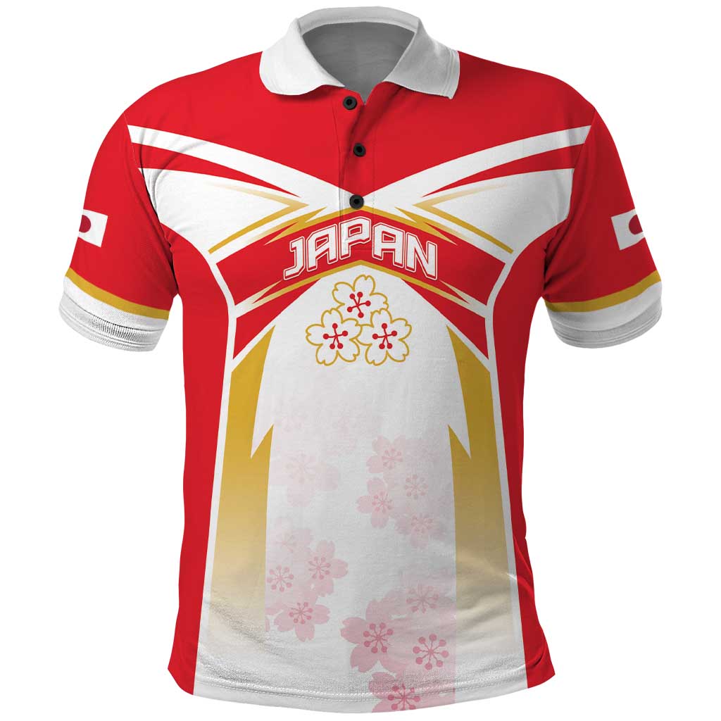 Custom Japan Rugby 2024 Polo Shirt Go Cherry Blossoms LT05
