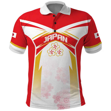 Custom Japan Rugby 2024 Polo Shirt Go Cherry Blossoms LT05