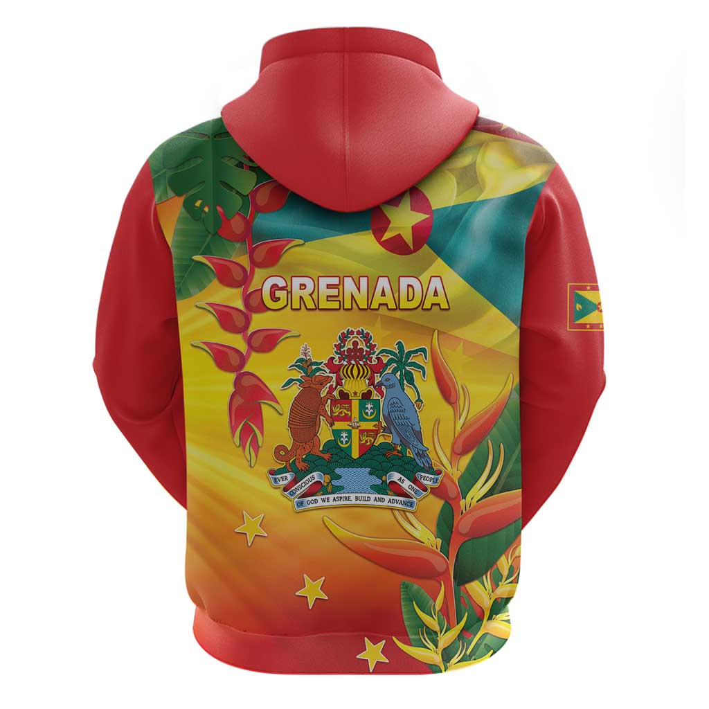 Grenada Hoodie Gwenad Flag With Heliconia Lobster Claws LT05
