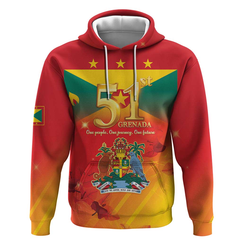 Happy 51st Independence Day Grenada Hoodie One People One Journey One Future LT05