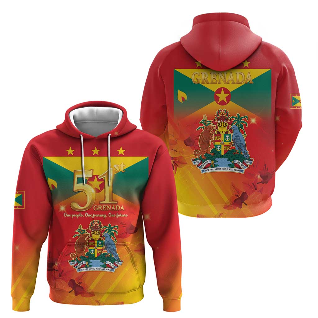 Happy 51st Independence Day Grenada Hoodie One People One Journey One Future LT05