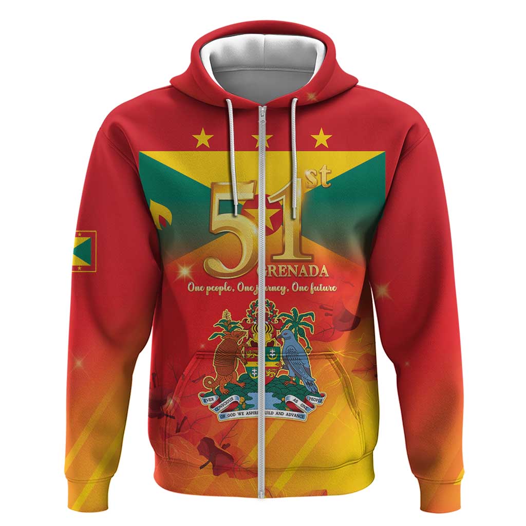Happy 51st Independence Day Grenada Hoodie One People One Journey One Future LT05