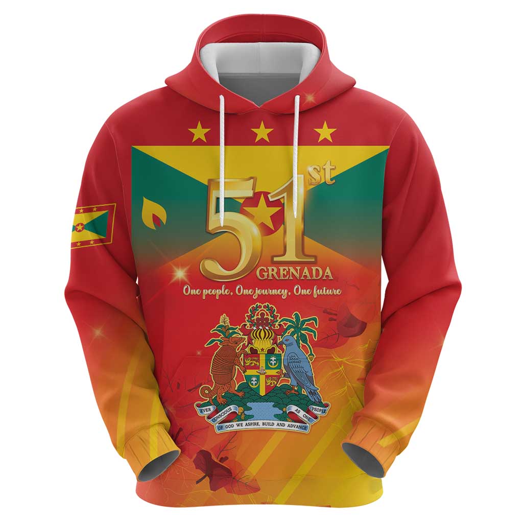 Happy 51st Independence Day Grenada Hoodie One People One Journey One Future LT05