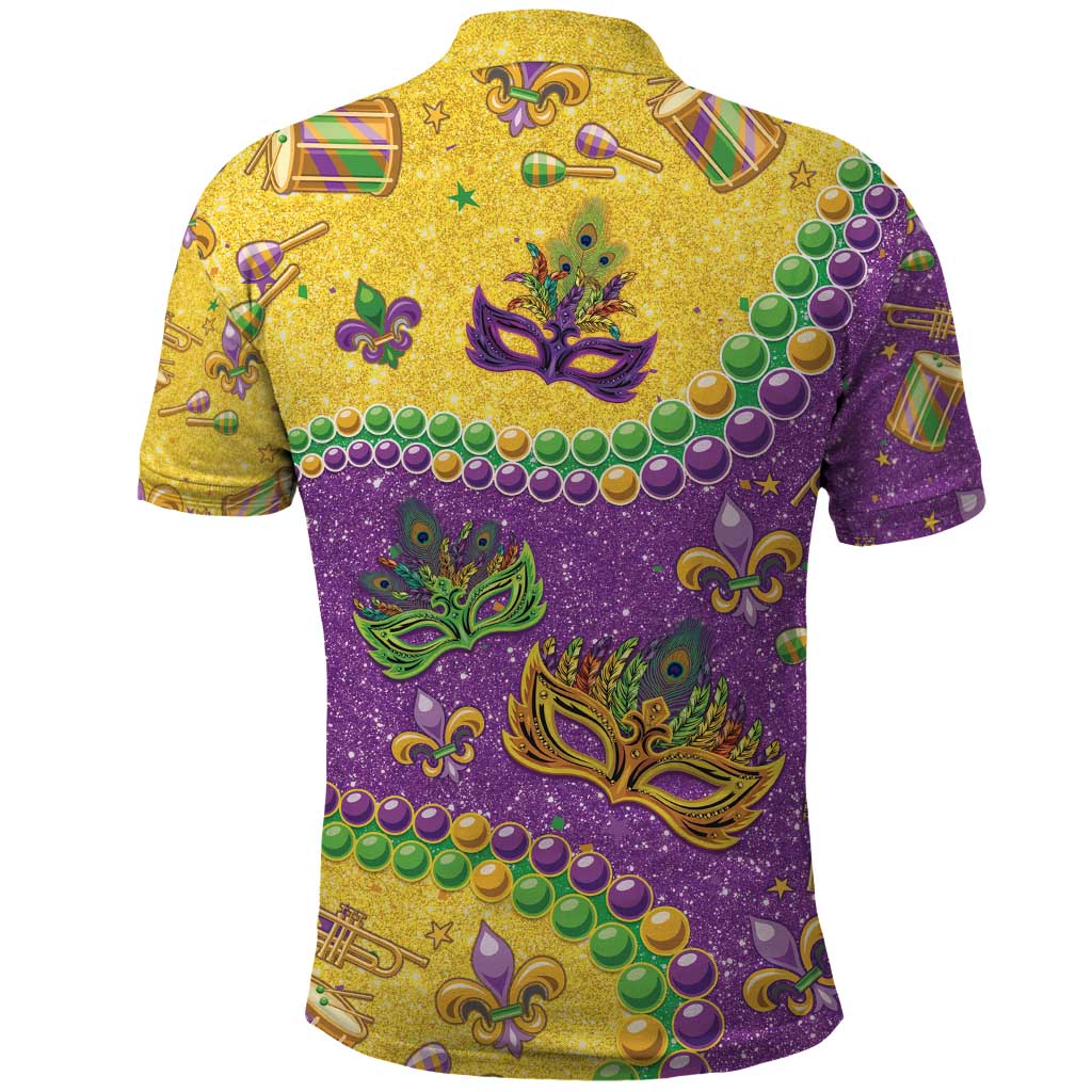 Mardi Gras Is In Our Soul Polo Shirt Glitter Style LT05